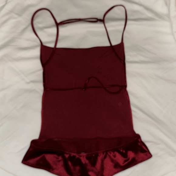 Red open back body suit - Picture 3 of 4